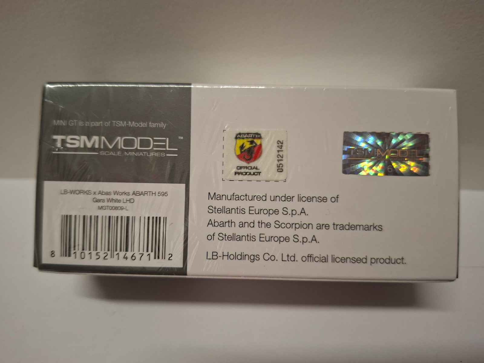 Mini GT LB-WORKS x Abas Works Fiat ABARTH 595 Gara White N°809 (CP08)