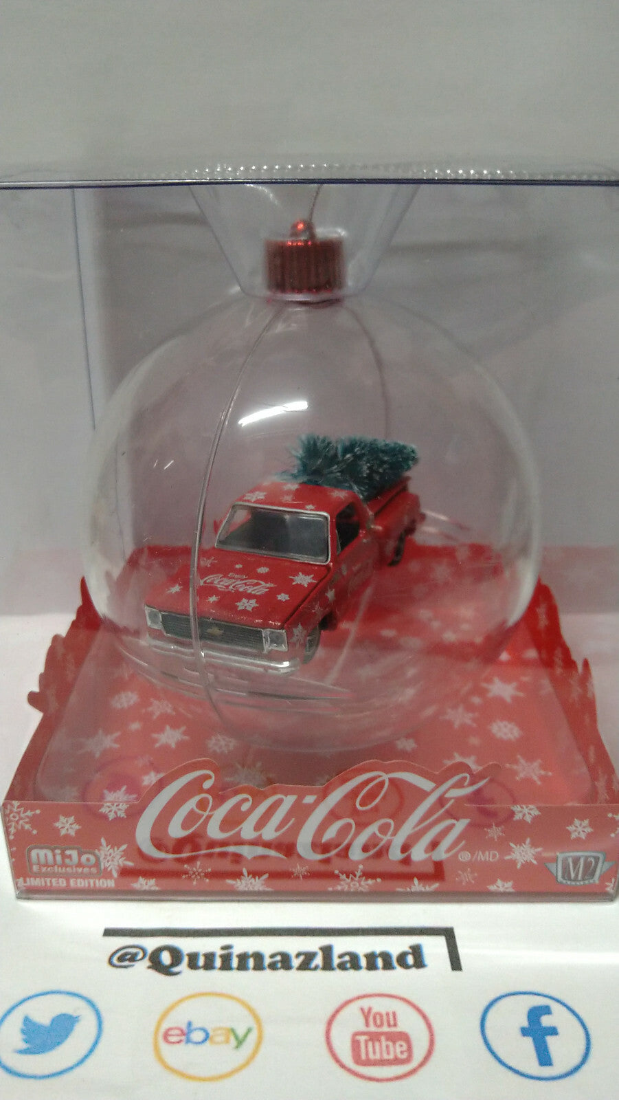M2 Machines Exclusive Coca Cola Ornament 1974 Chevy Stepside Truck  (carton)