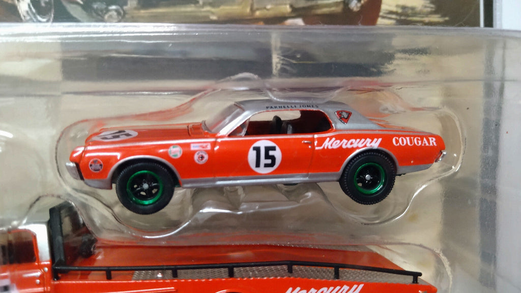 ACME Chase 1970 Ford F-350 Ramp Truck & #15 1967 Trans Am Cougar Parnelli  (CT03)