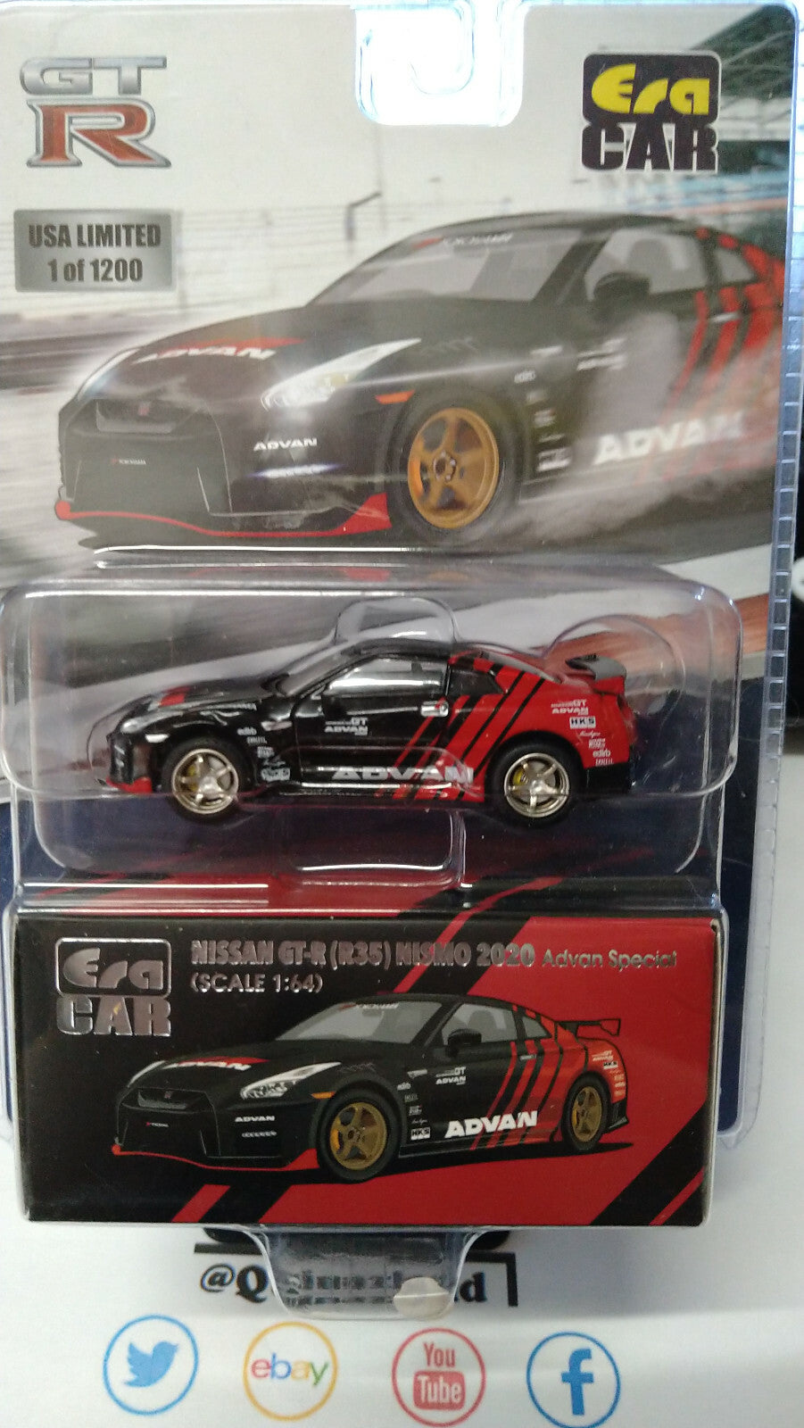 Era 1/64 Nissan GT-R R35 Nismo Advan Yokohama Chase (NG73)