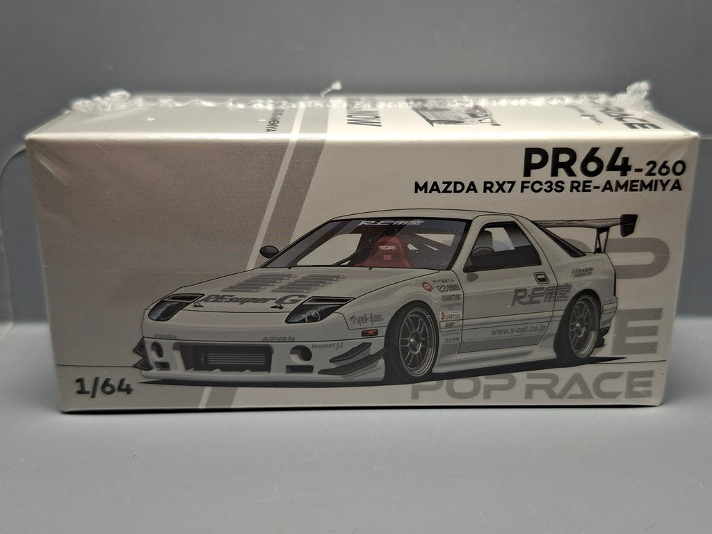 Pop Race 1/64 Mazda RX7 FC3S Re-Amemiya, white (CP03)