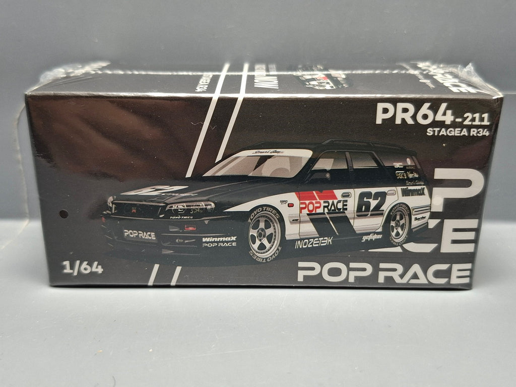 Pop Race 1/64 Nissan Stagea Simon`s Garage #62, black (CP03)