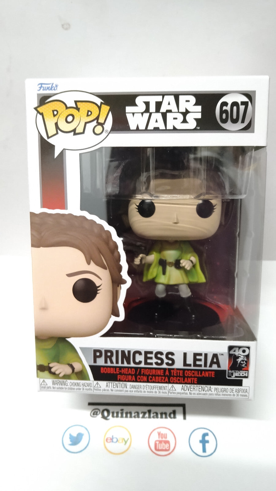 Funko Pop! STAR WARS 6 "40EME ANNIVERSAIRE"  N° 607 Leia (BH) (F3)