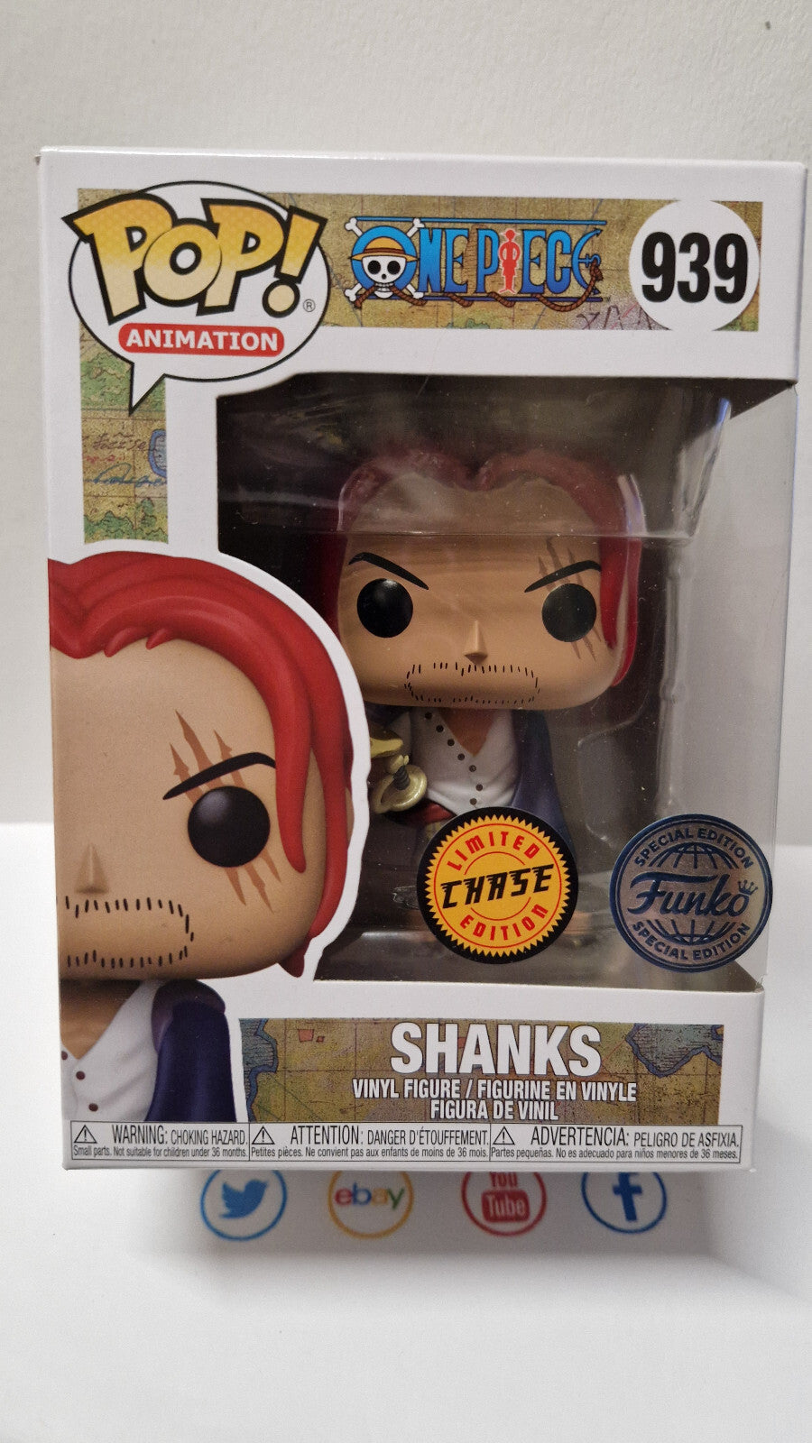 Funko Pop! Chase ONE PIECE POP N° 939 Shanks Special Edition (FU01)
