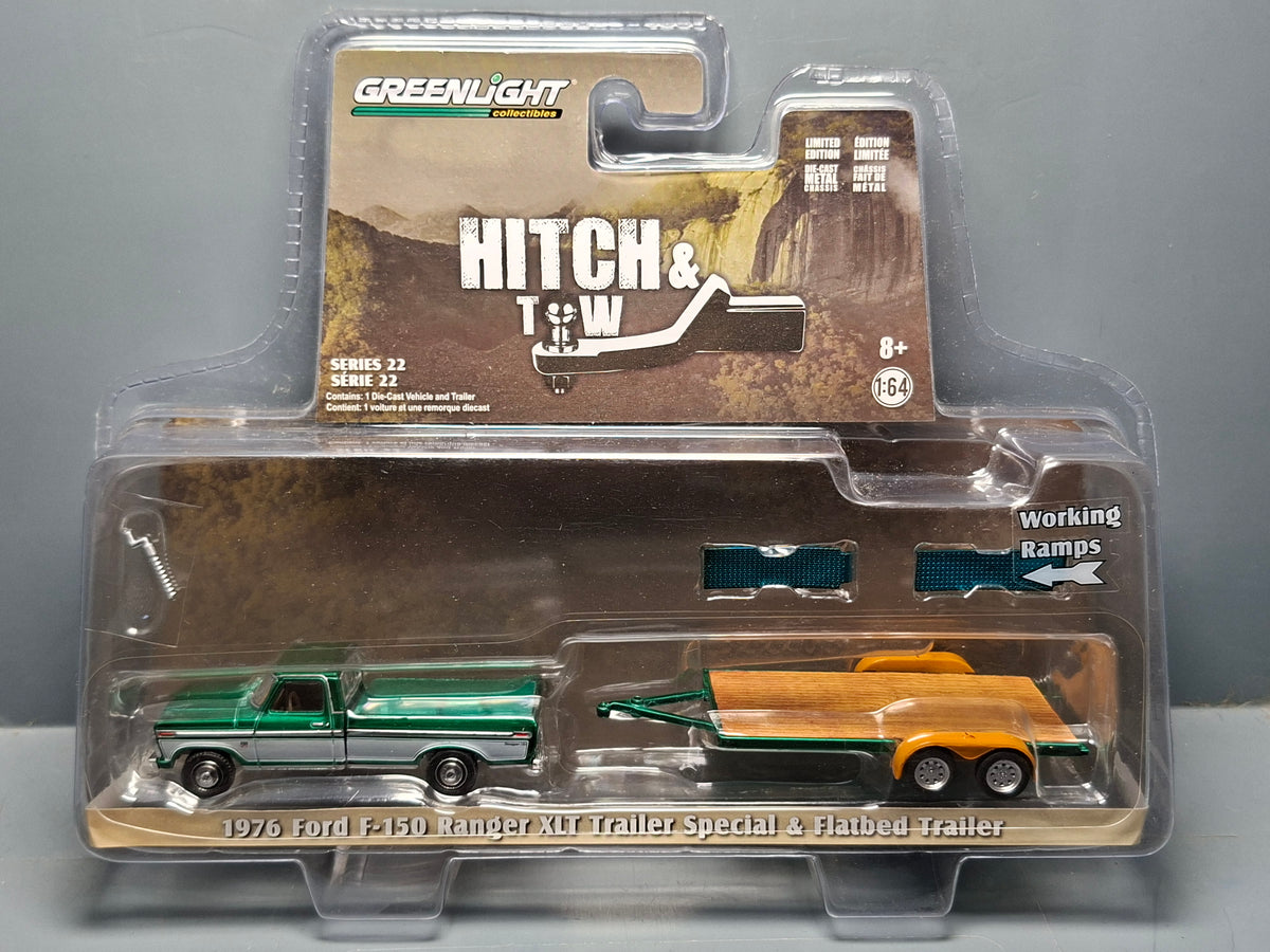 Greenlight Hitch & Tow 1976 Ford F-150 Ranger XLT Trailer Special Chase (CT01)