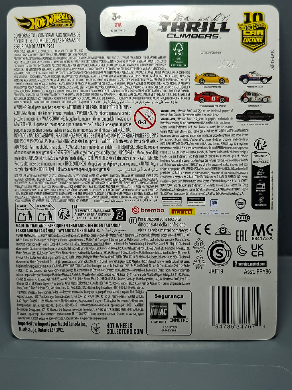 Hot Wheels Thrill Climbers Mitsubishi Lancer Evolution VI (NG01)