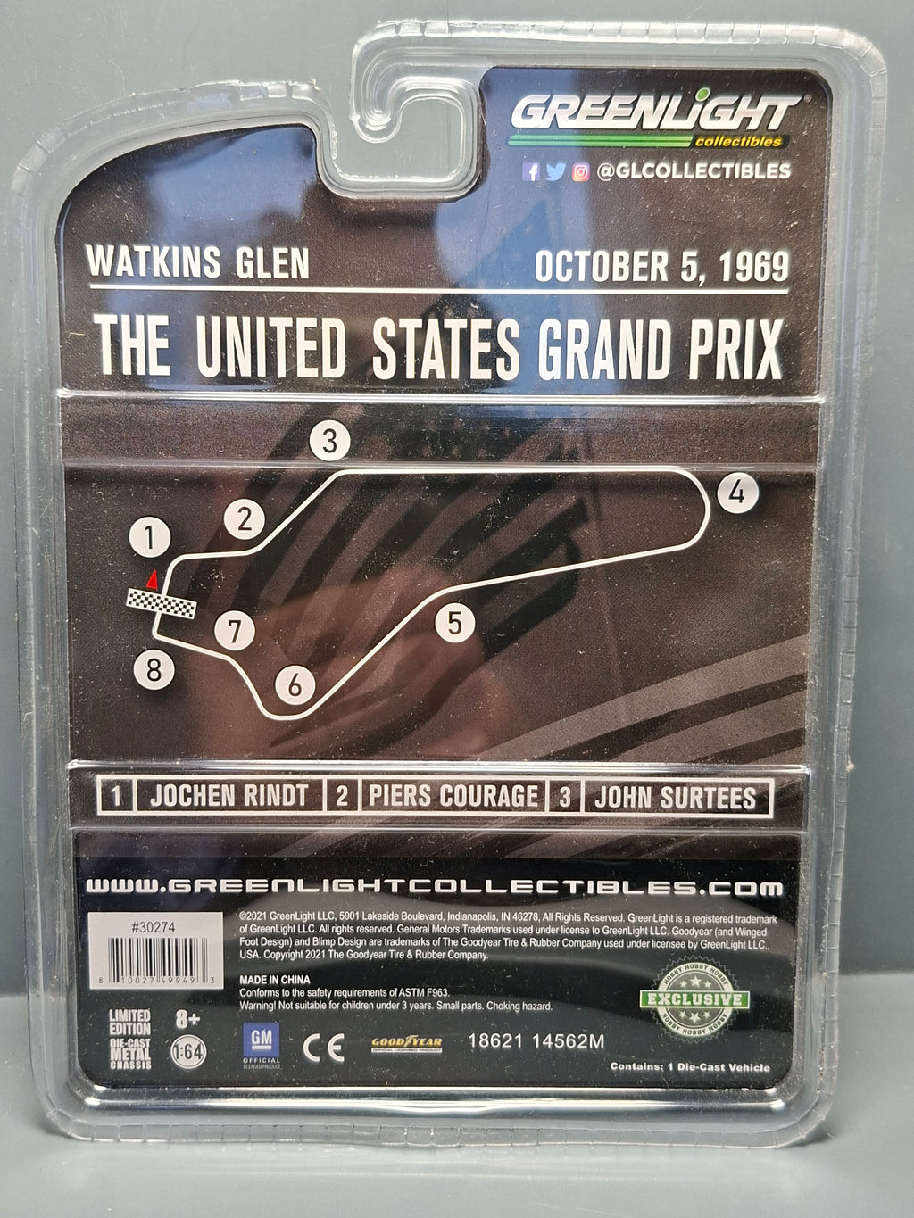 Greenlight 1969 Chevrolet Camaro Convertible The United States Grand Prix (NG02)