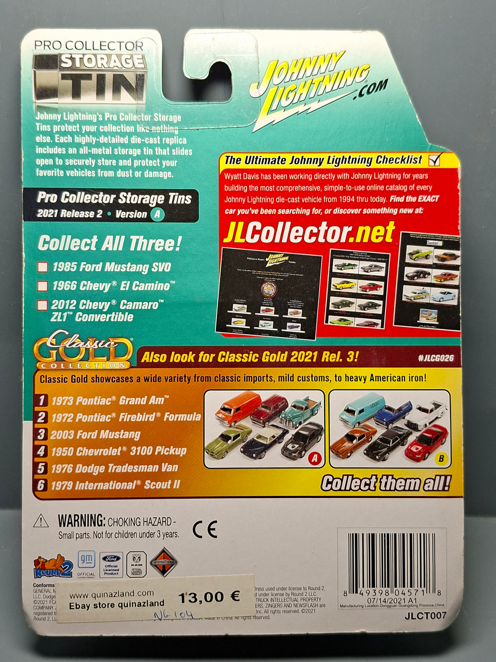 Johnny  Lightning Storage Tin 2012 Chevrolet Camaro ZL1 Convertible  (NG02)