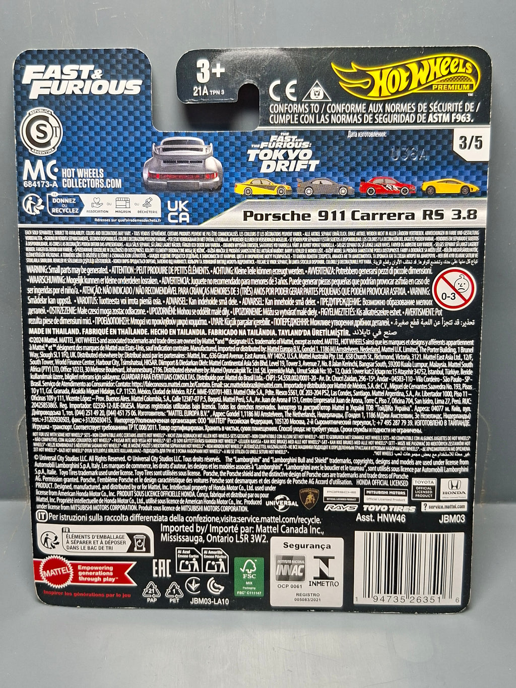 Hot Wheels Fast & Furious Porsche 911 Carrera Rs 3.8 (NG02)