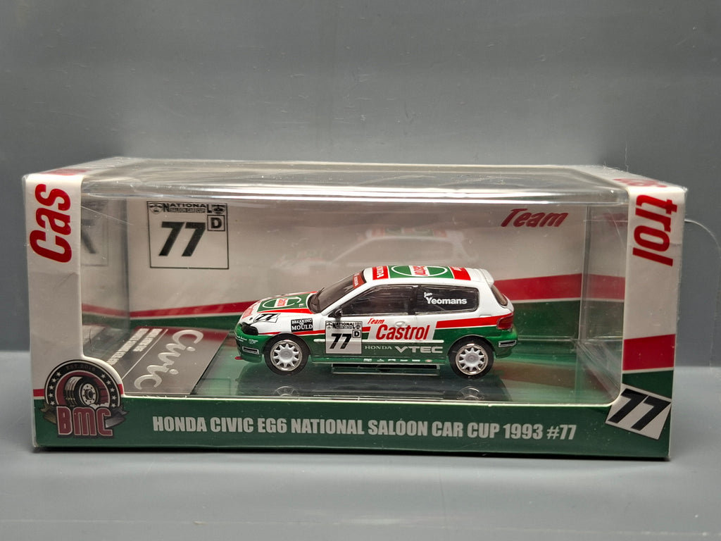 BM Creation 1/64 1993 Honda Civic EG6 #77 Castrol National Saloon Car Cup (CP01)