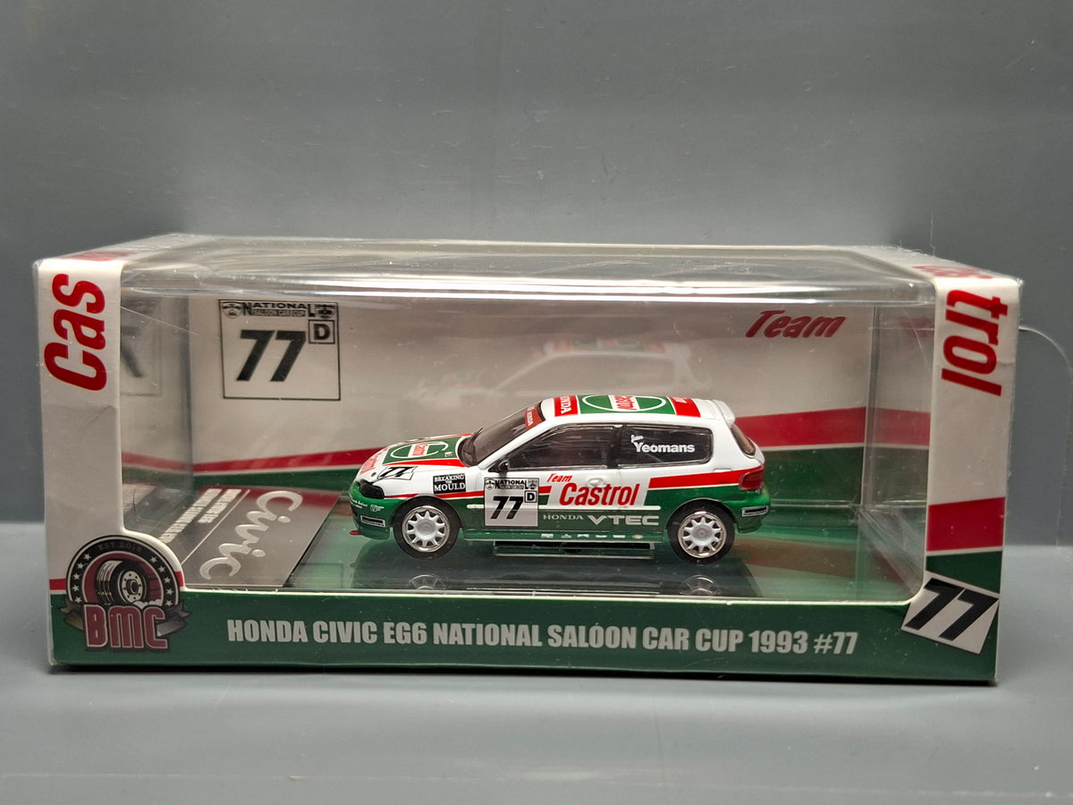 BM Creation 1/64 1993 Honda Civic EG6 #77 Castrol National Saloon Car Cup (CP01)