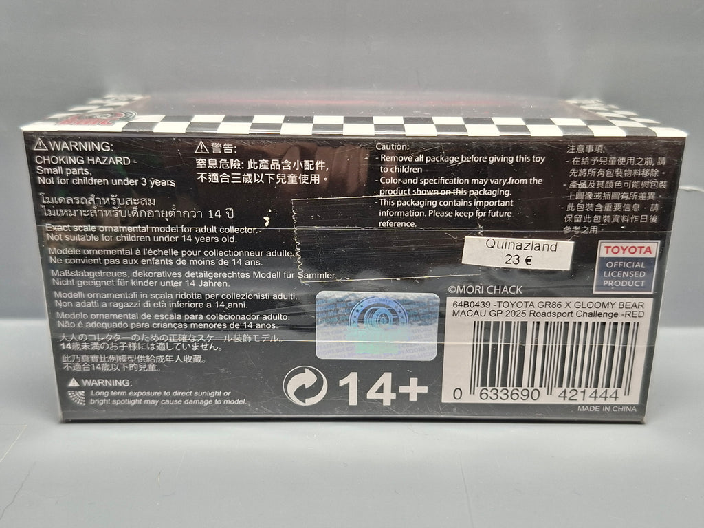 BM Creation 1/64 Toyota GR86 X GLOOMY BEAR #6 Loo Long Yin 2025 Macau (CP01)