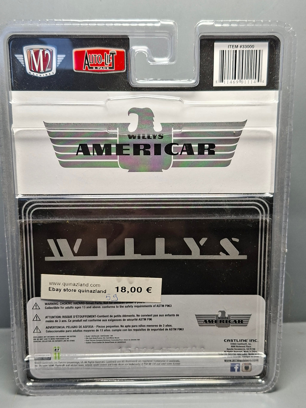 M2 Machines Auto-Lift Willys Americar 1949 Willys Coupe (NG02)