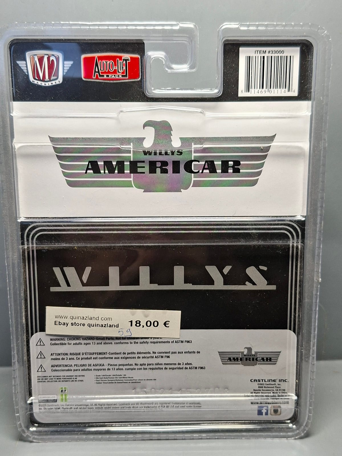 M2 Machines Auto-Lift Willys Americar 1949 Willys Coupe (NG02)
