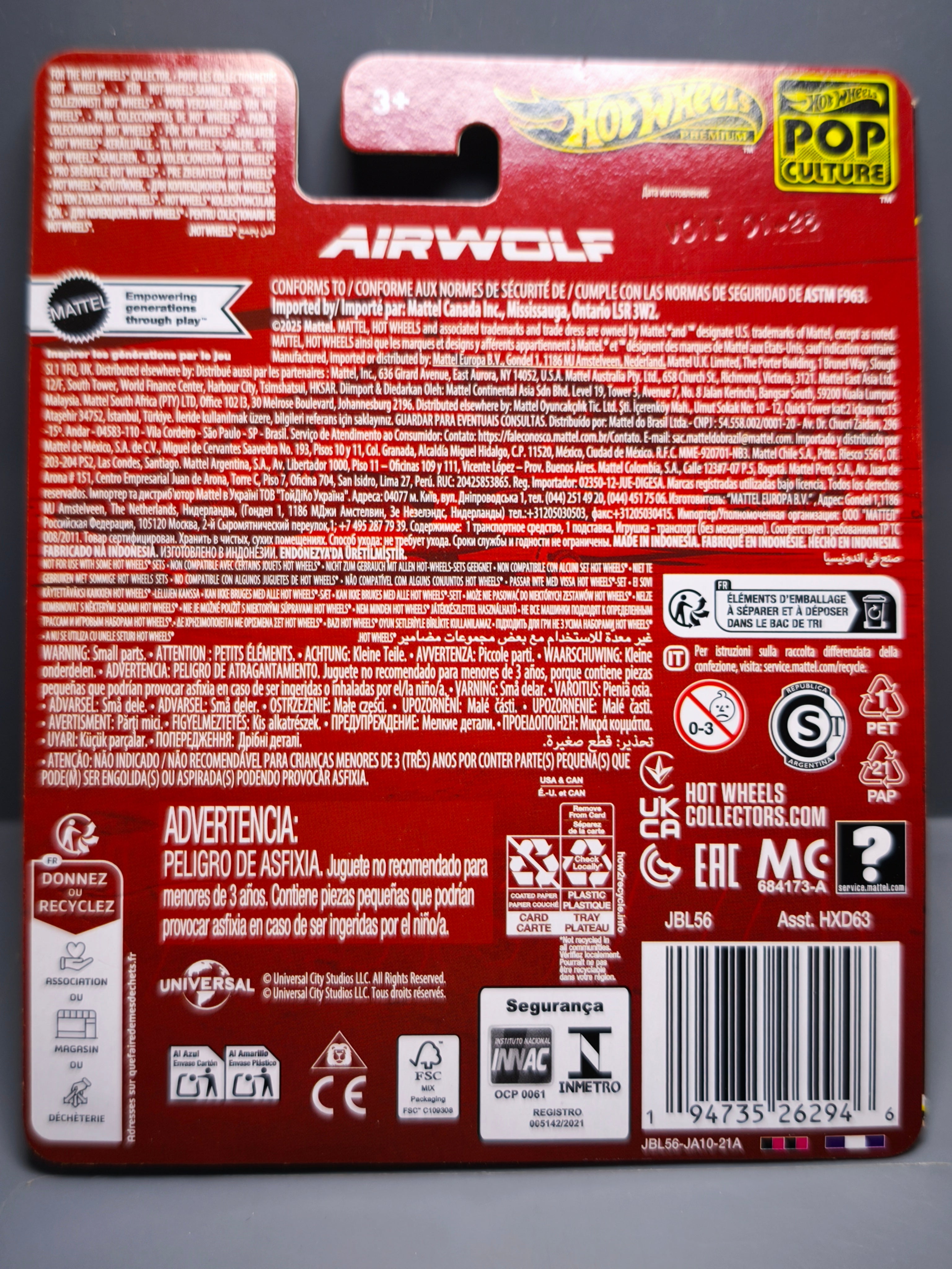 Hot Wheels 2026 Pop Culture Airwolf Helicopter (NG06)