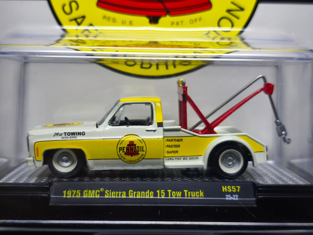 M2 Machines Hobby Exclusive 1975 GMC Sierra Grande 15 Tow Truck Penzoil (NG10)