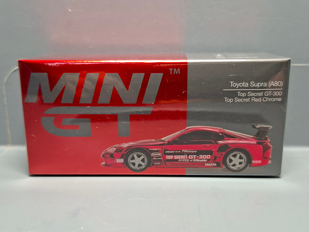 Mini GT Toyota Supra (A80) Top Secret GT-300 Red Crrome  n° 1132 (NP38)