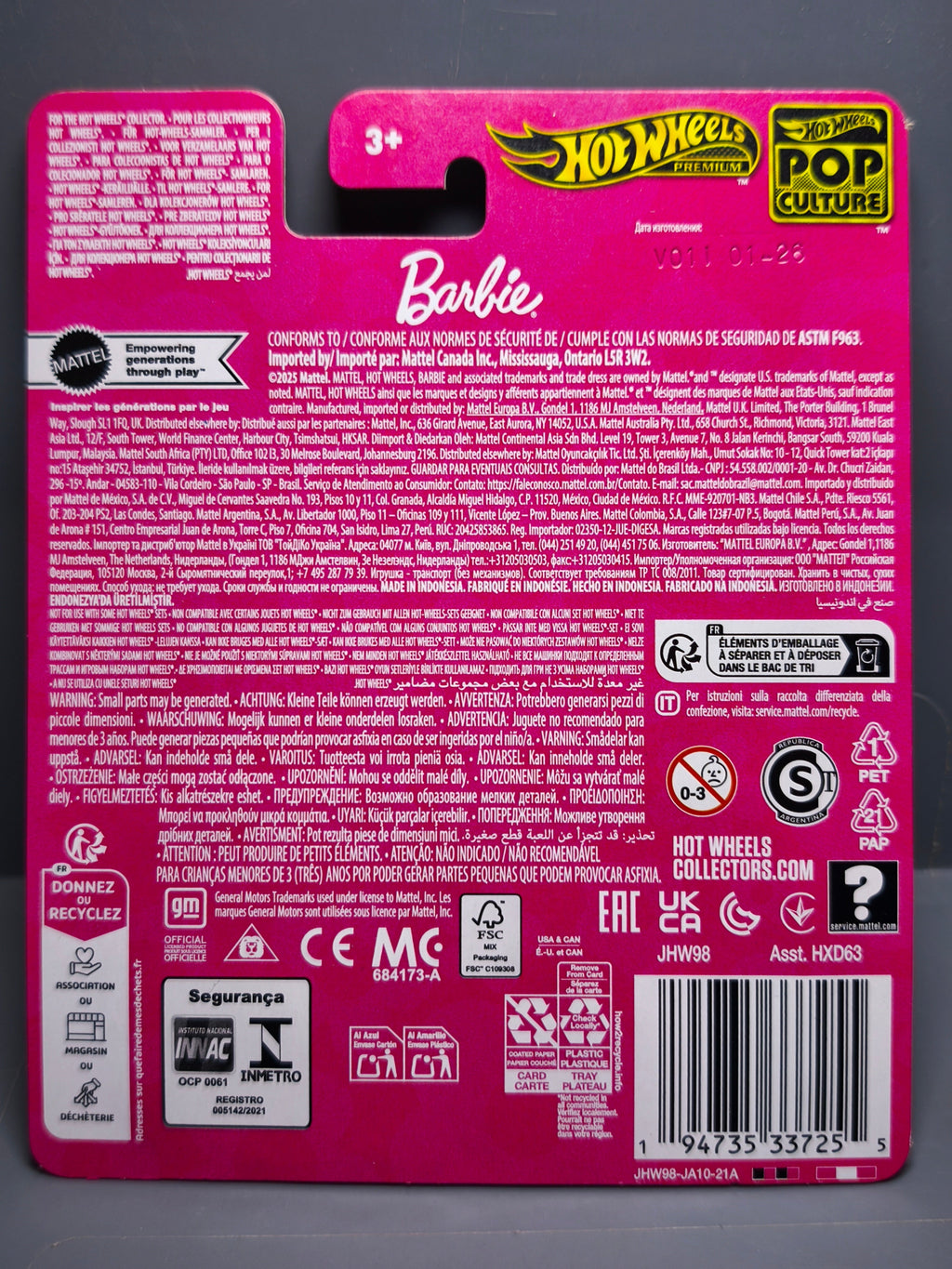 Hot Wheels 2026 Pop Culture Barbie Custom GMC panel van (NG06)