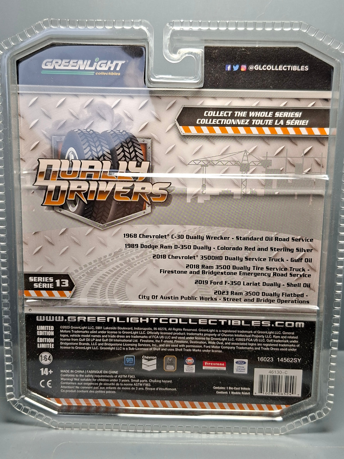Greenlight Dually Drivers Series 13 Gulf Oil 2018 Chevrolet 3500HD Dually (CT01)