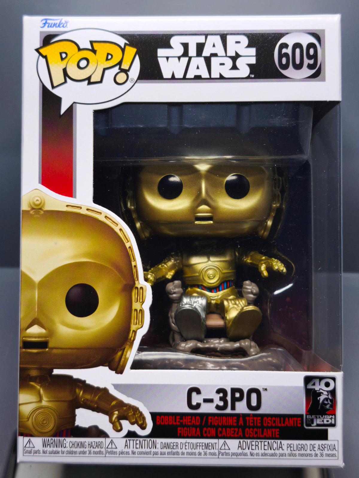 Funko Pop! STAR WARS 6 "40EME ANNIVERSAIRE" N° 609 C3PO sur Chaise  (F29)