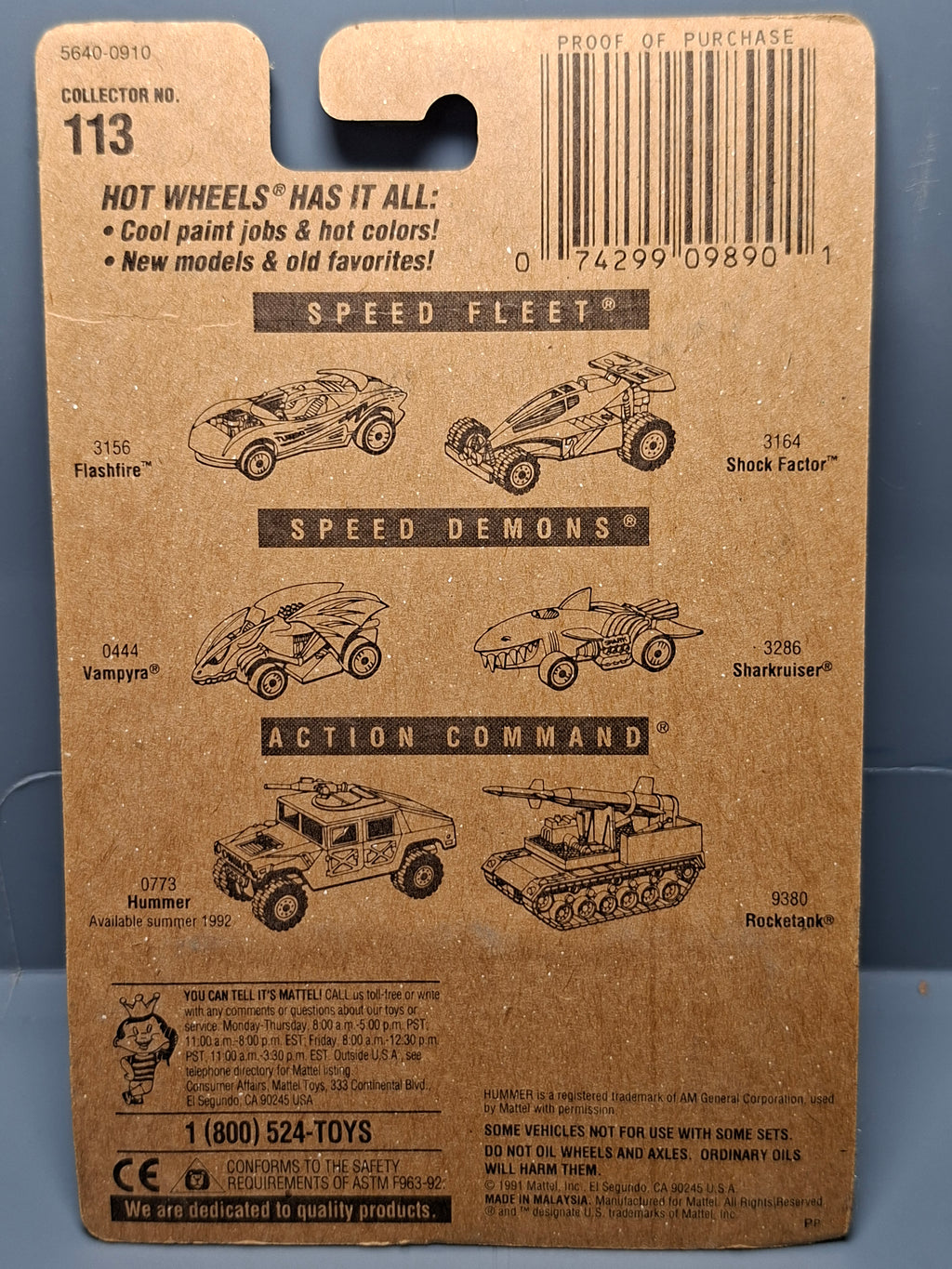 Hot Wheels Speed Shark 1995 Collector 113 version noire BW (NP19)