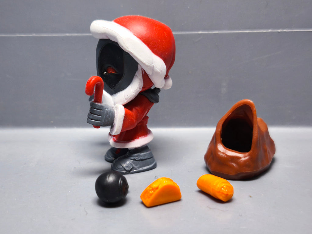 Marvel Bandai figurine Deadpool Chimichanga surprise gris Père noël