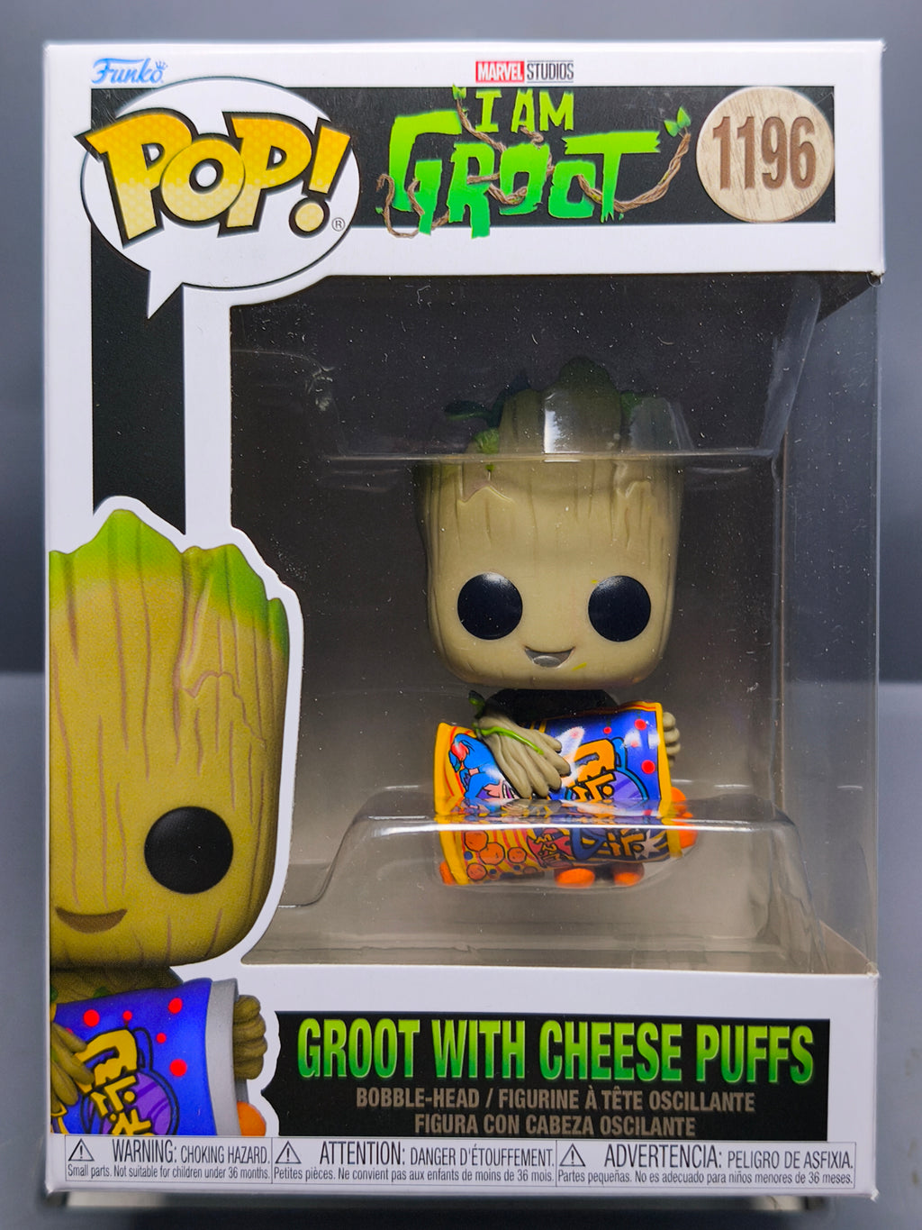 Funko Pop! I AM GROOT N° 1196 Groot with Cheese Puffs (F06)