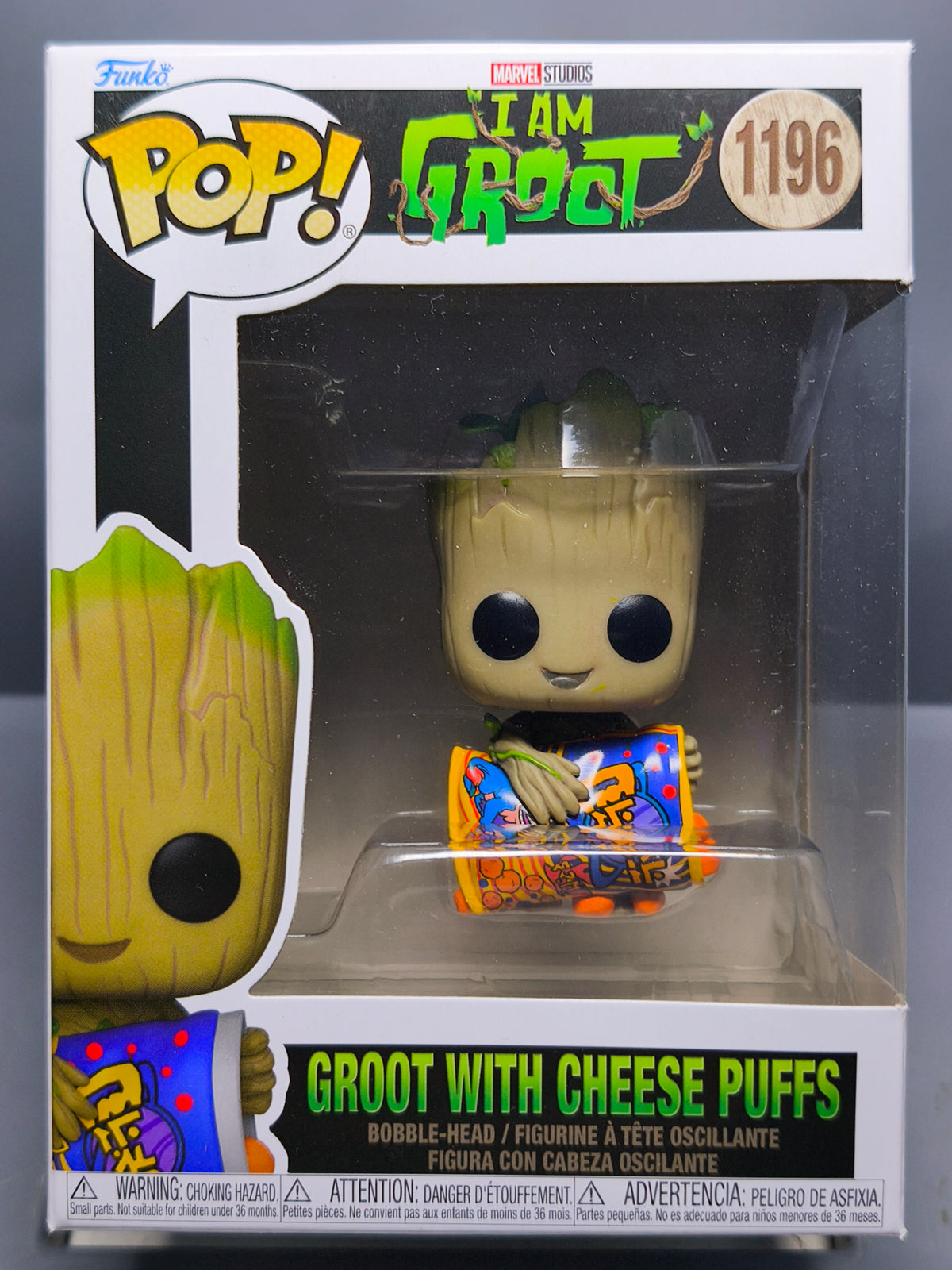 Funko Pop! I AM GROOT N° 1196 Groot with Cheese Puffs (F06)