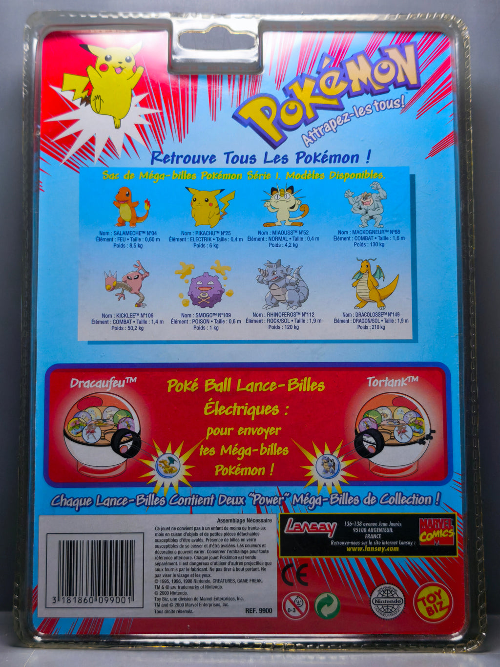 Lansay Pokémon 1 sac de 10 mega billes année 2000 (CT08)