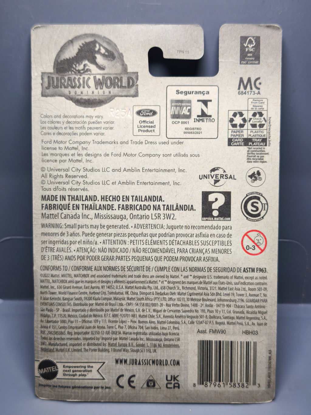 Matchbox 2022 Jurassic World dominion '86 Ford F-150 truck   (NP12)