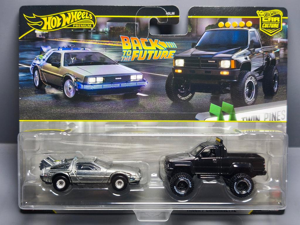 Hot Wheels Premium 2-pack BTTF time machine 1987 Toyota Pickup (Cart)