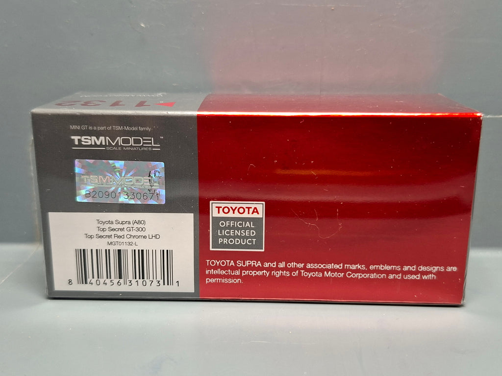 Mini GT Toyota Supra (A80) Top Secret GT-300 Red Crrome  n° 1132 (NP38)