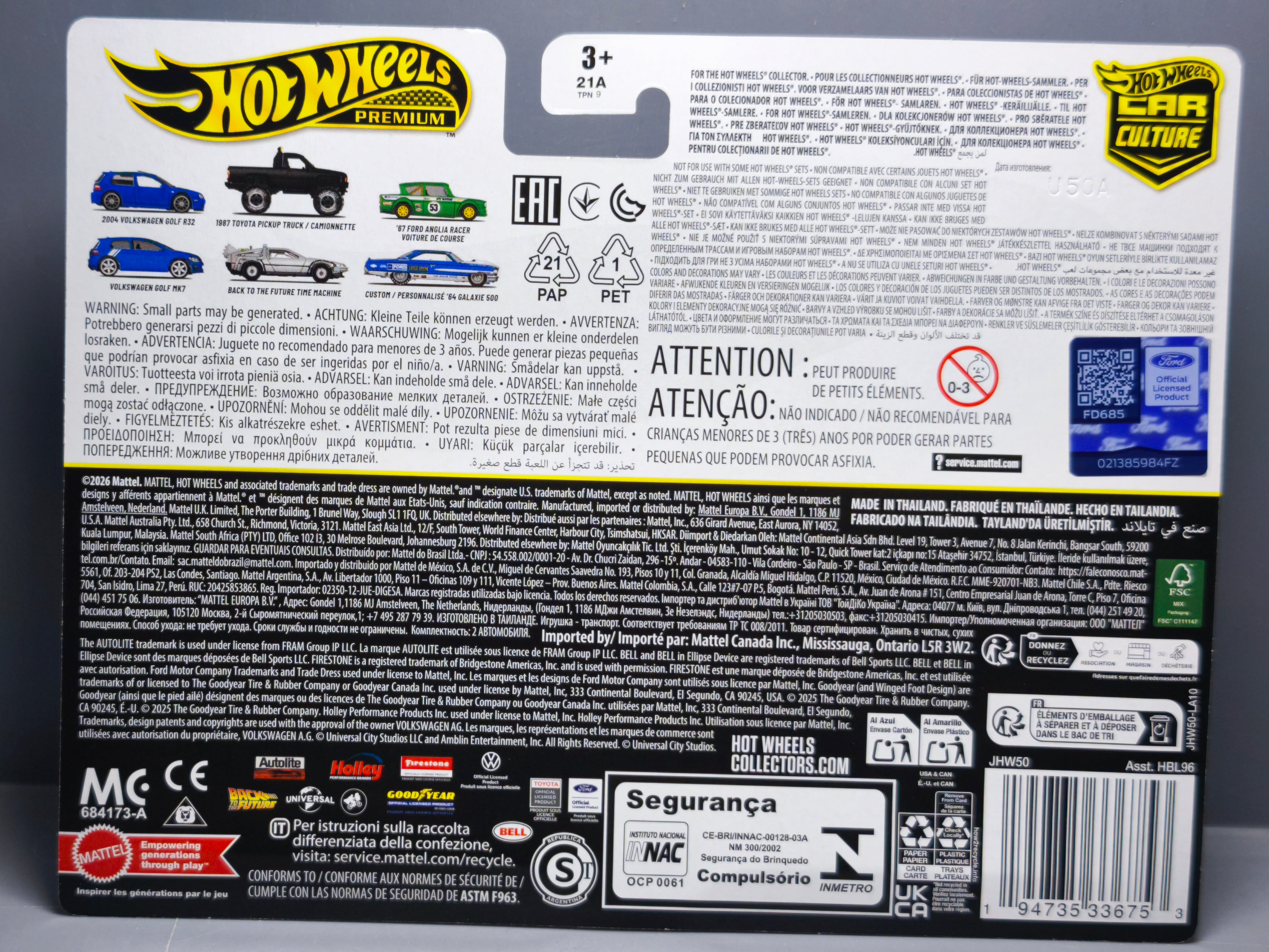 Hot Wheels Premium 2-pack ’64 Ford galaxie 500 - '67 Anglia racer (Cart)