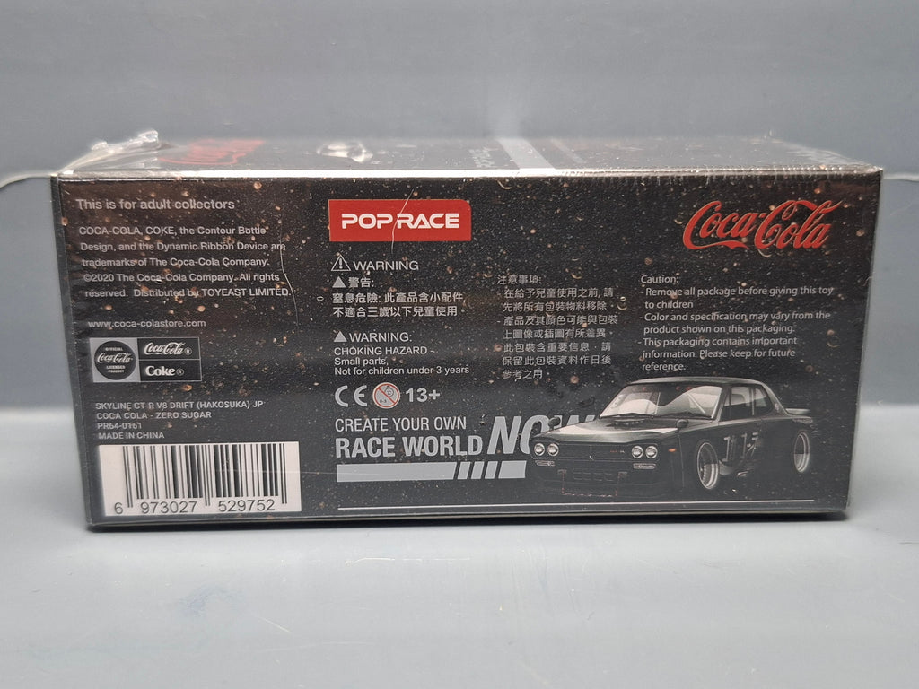 Pop Race 1/64 Nissan Skyline GT-R V8 Drift (Hakosuka) JP Coca Cola N° 161 (NP37)