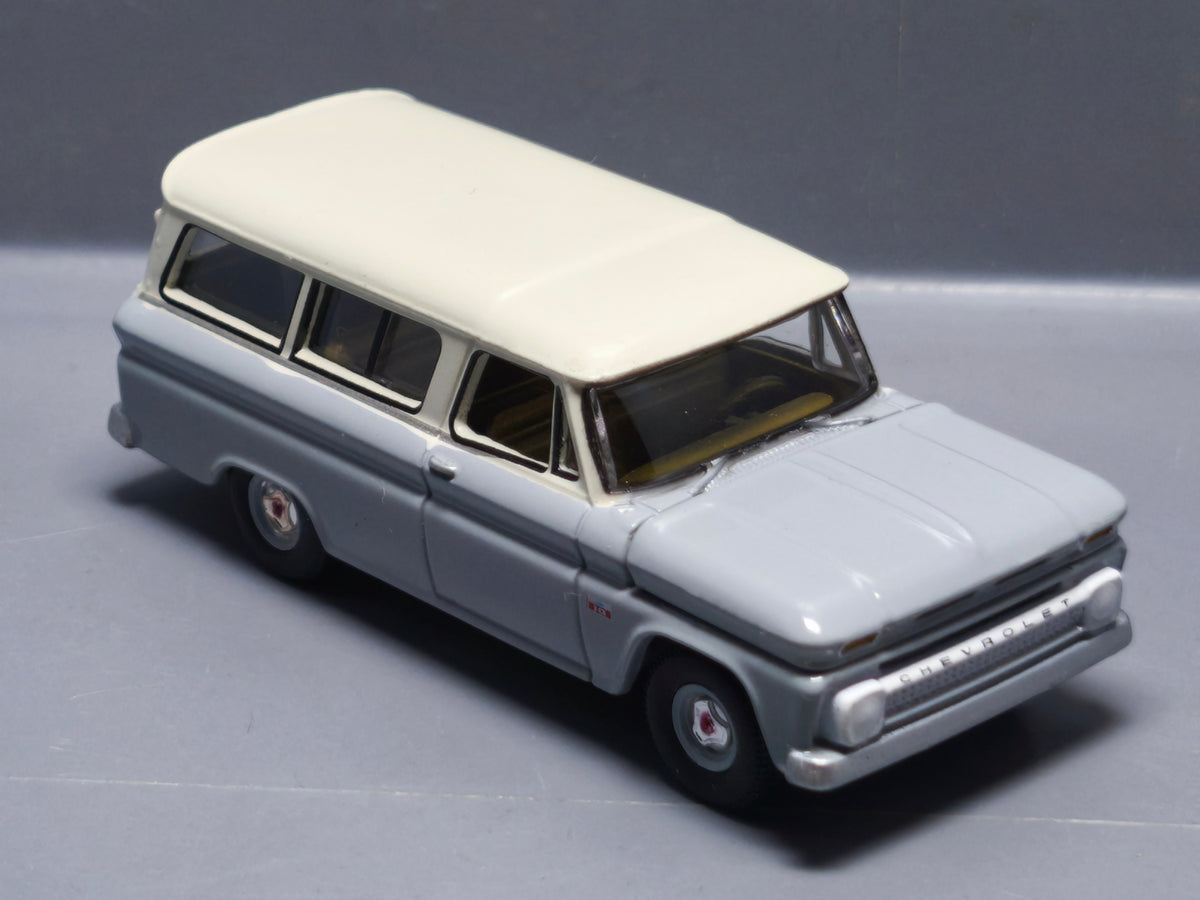 Auto World Premium series 1966 Chevrolet Suburban, gray body with white   (A31)