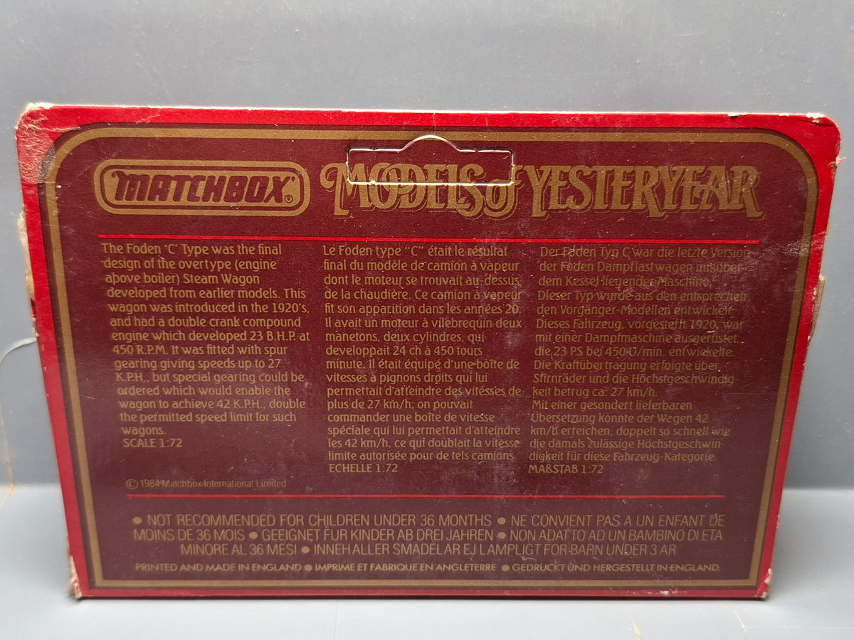 Matchbox Models of yesteryear 1922 Foden Steam Lorry    (NP24)