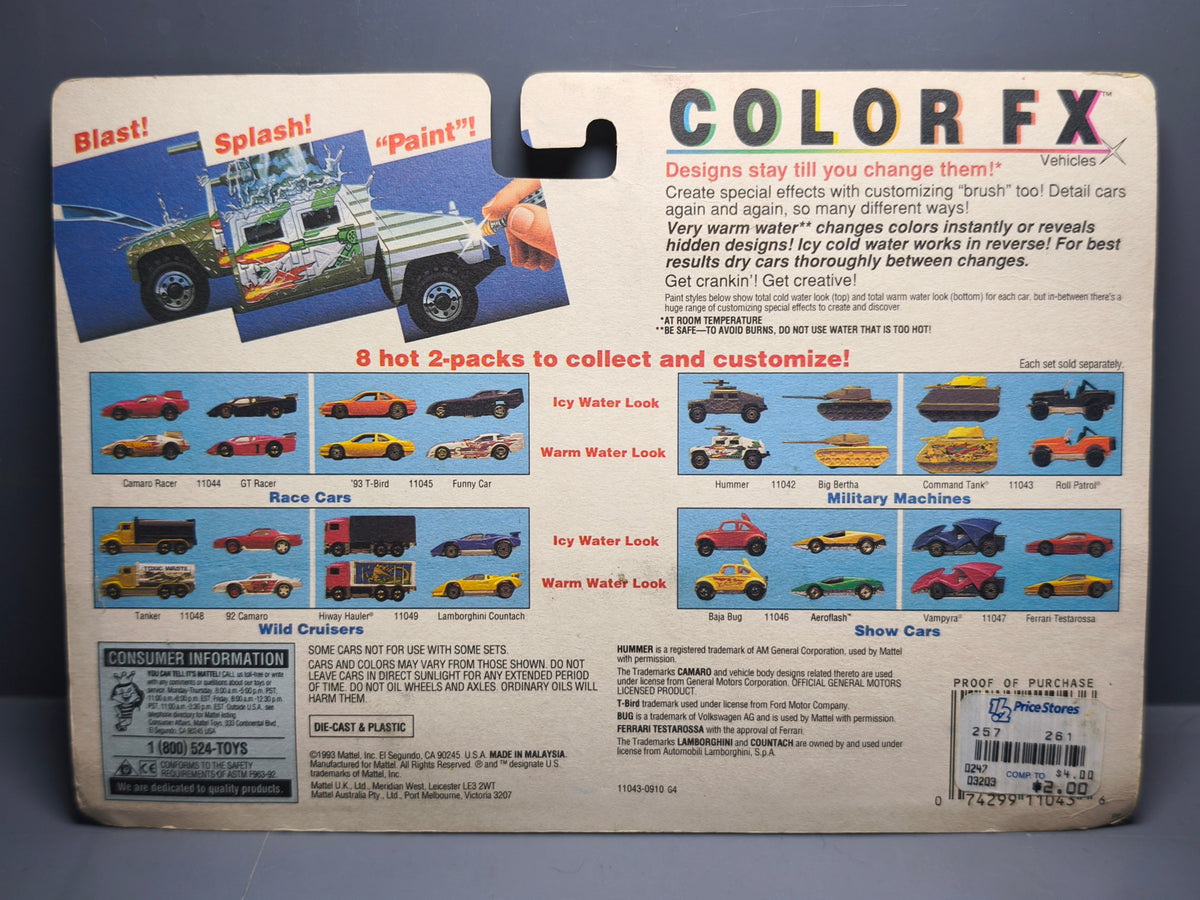Hot Wheels 1994 color FX military machines Command tank & roll patrol (CT10)