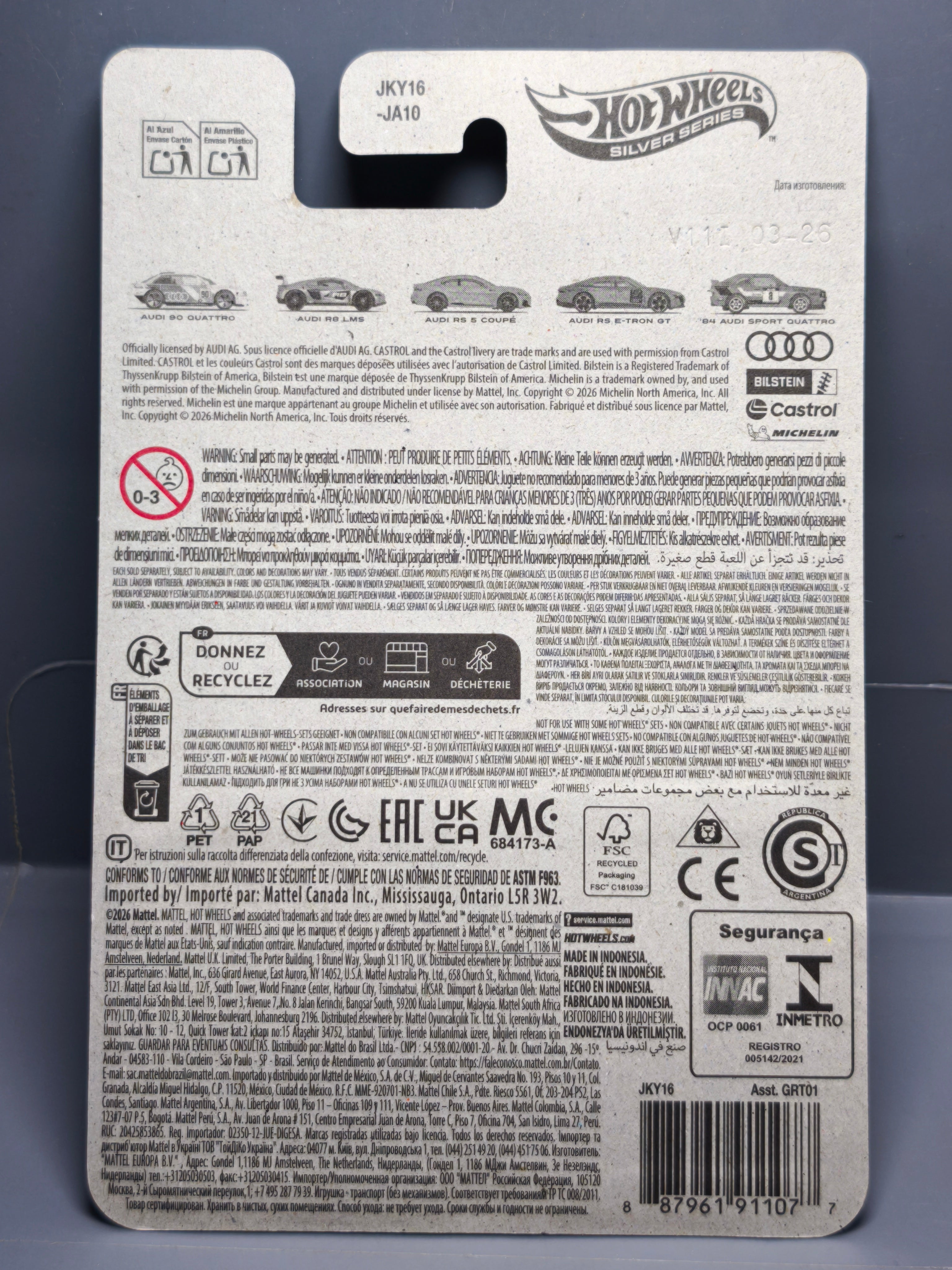Hot Wheels 2026 Audi Silver series R8 LMS (NP19)