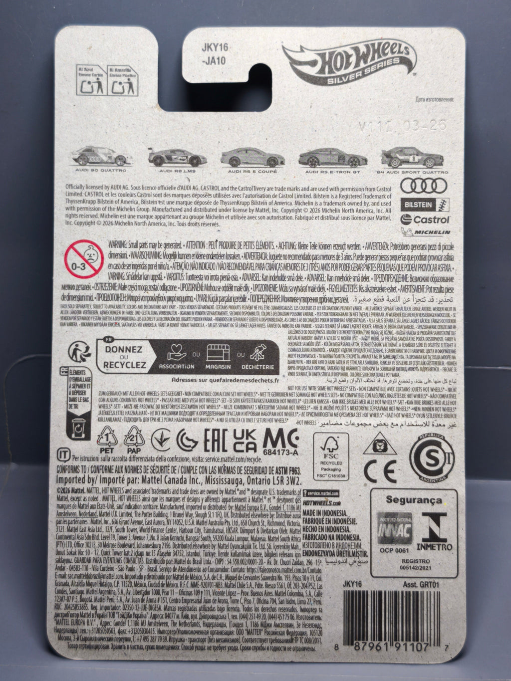 Hot Wheels 2026 Audi Silver series R8 LMS (NP19)