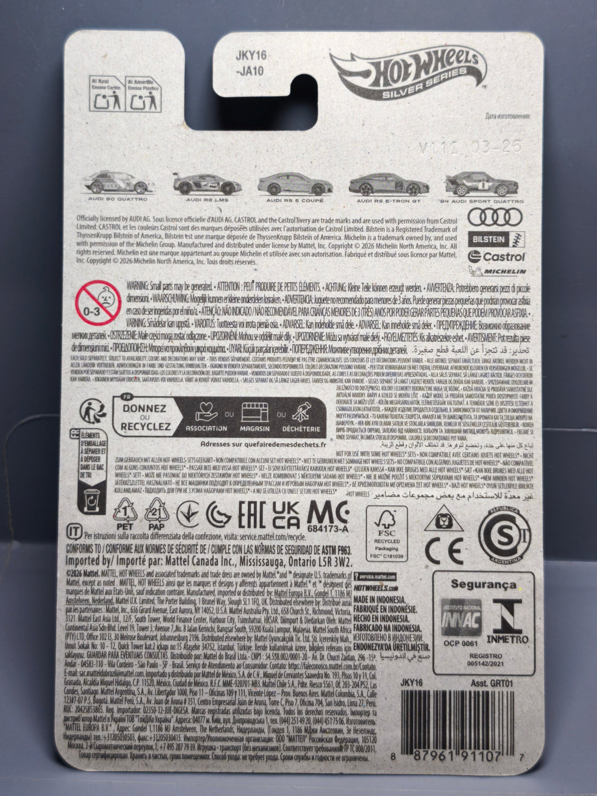 Hot Wheels 2026 Audi Silver series R8 LMS (NP19)