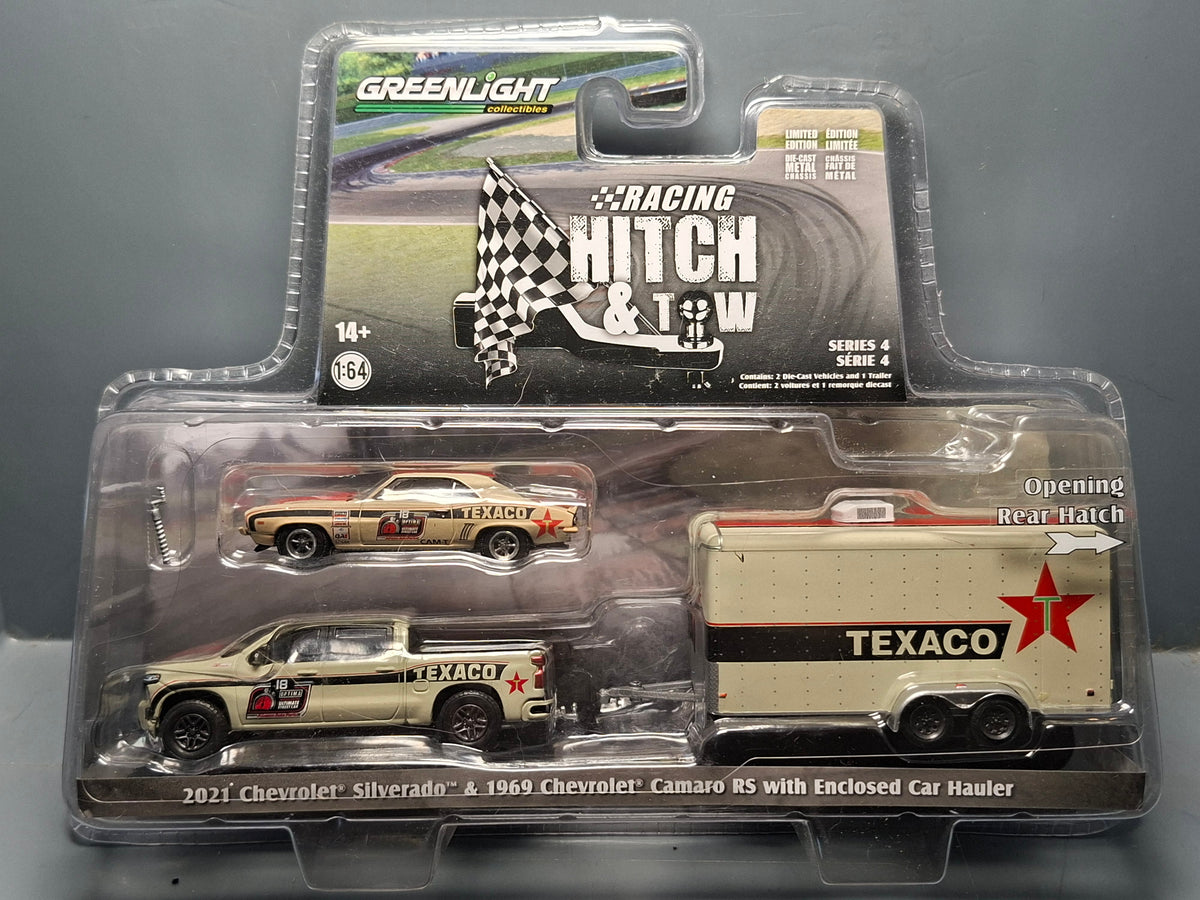 Greenlight 2021 Chevrolet Silverado and 1969 Chevrolet Camaro RS Texaco   (CT01)